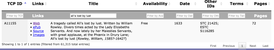 Oxford TCP search page 